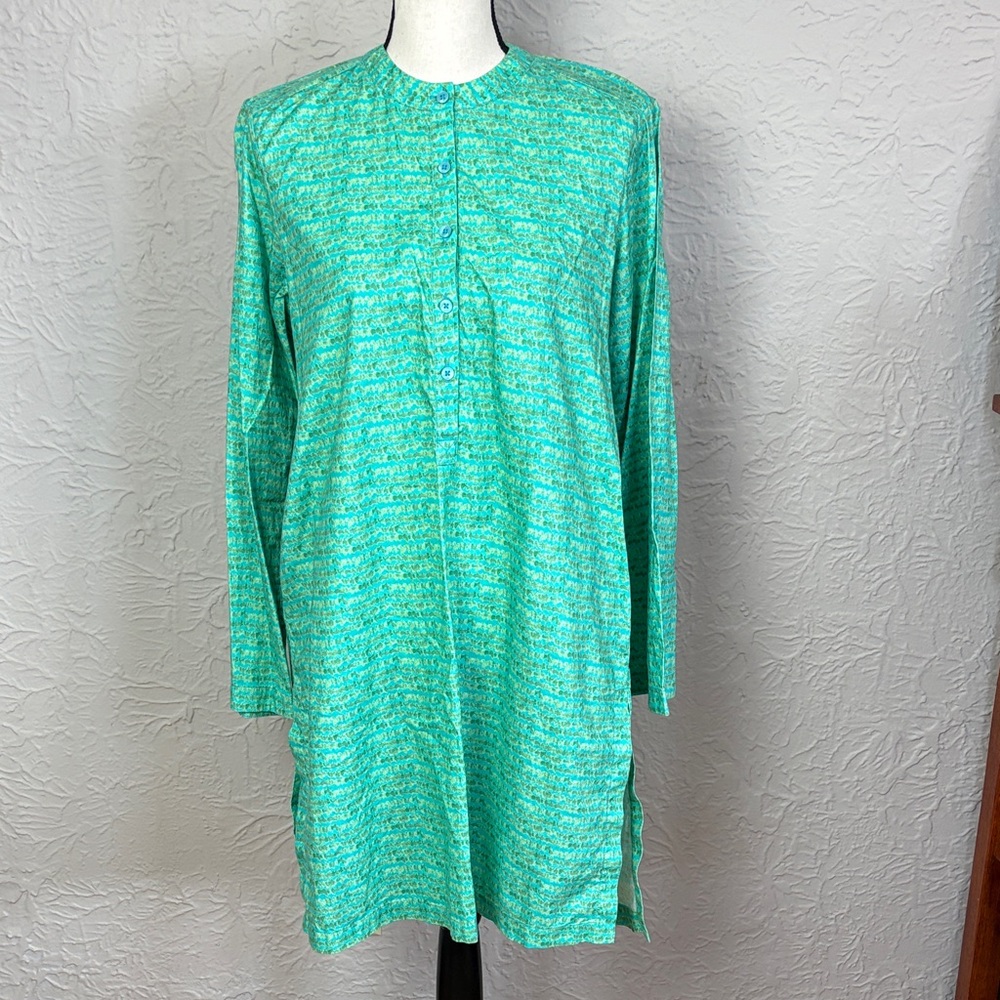 Tucker Rebecca Aqua Print Tunic Dress